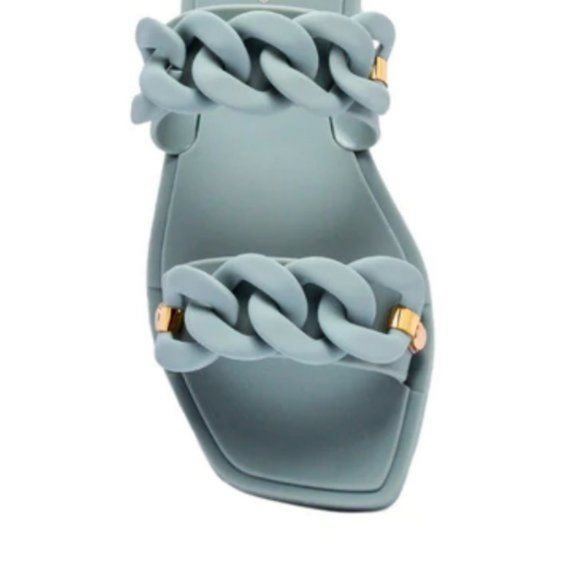 !! NEW !! Jelly Slide Sandals with Chain Detail in Matte Black - Picture 11 of 11